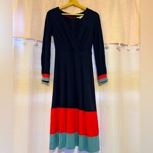 Boden Colorblock Maxi Dress (size: 2P)